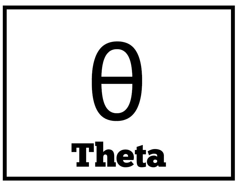 Greek Letter Theta - math symbols posters to decorate middle school or high school math classroom