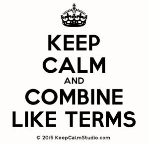 Keep Calm and Combine Like Terms Poster.