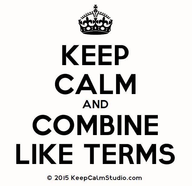 Keep Calm and Combine Like Terms Poster for High School Math Classroom Decorations