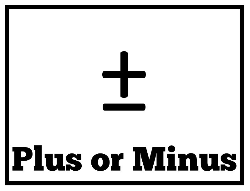 Plus or Minus Symbol - math symbols posters to decorate middle school or high school math classroom