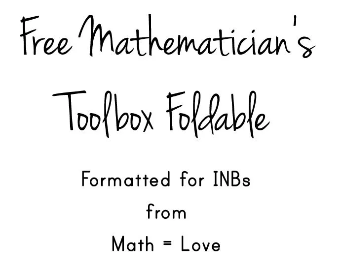 Mathematician's Toolbox Foldable - A math reference chart for interactive notebooks