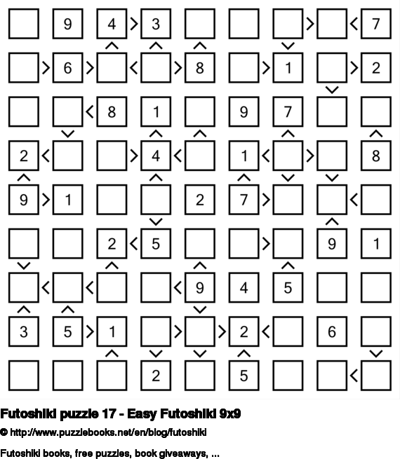 futoshiki puzzle 17.