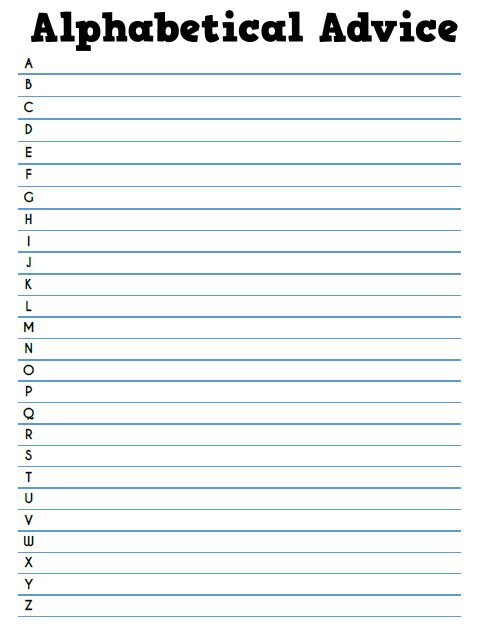Alphabetical Advice