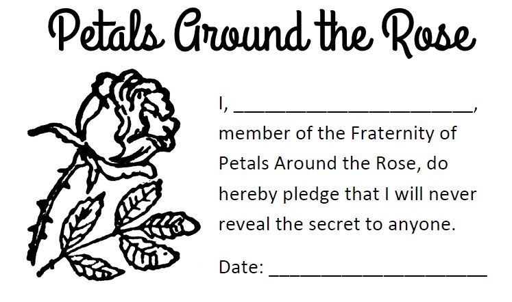 petals around the rose fraternity membership card. 