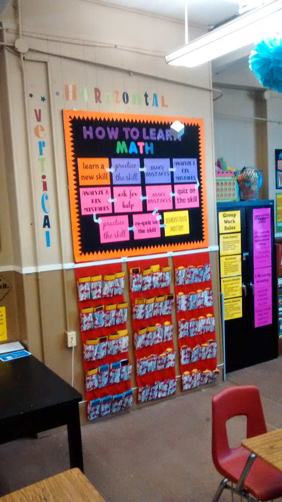horizontal and vertical letters for math classroom decorations 