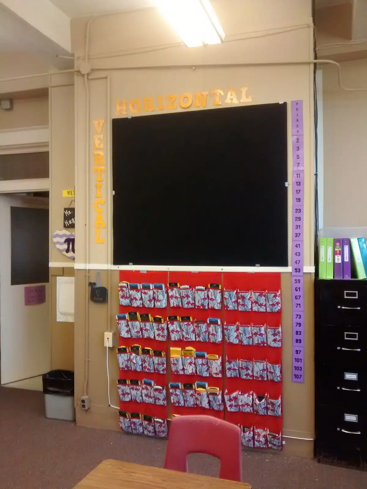 horizontal and vertical letters for math classroom decorations 