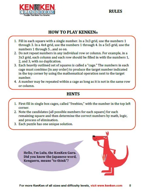 how to play kenken instructions. 