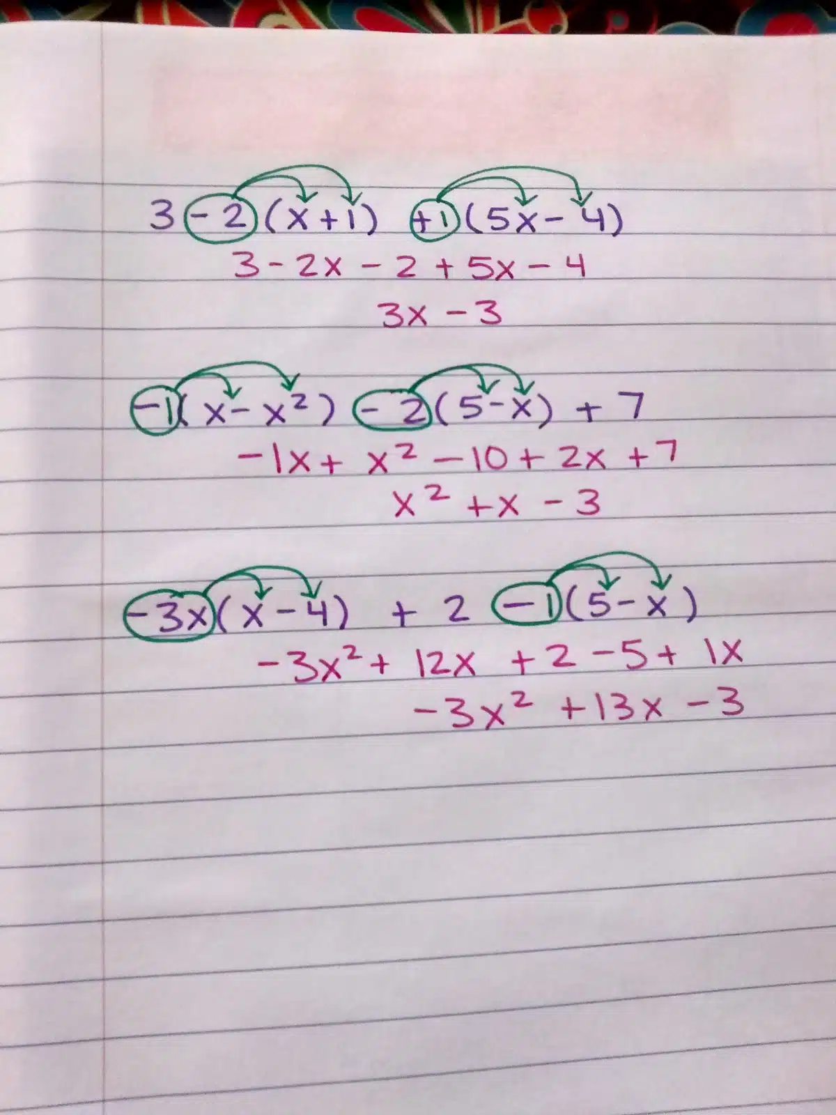 distributive property notes in interactive notebook. 