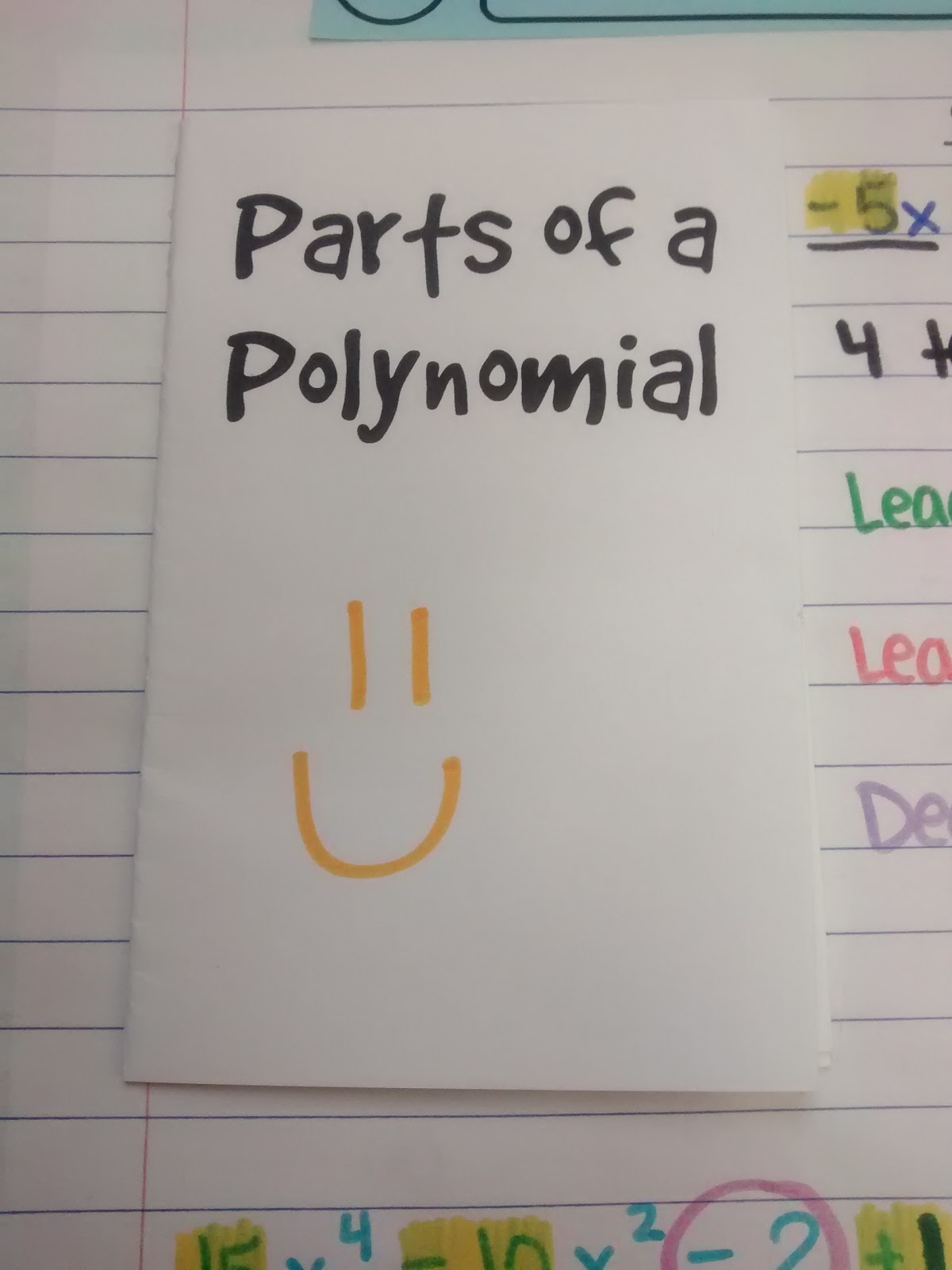 Parts of a Polynomial Practice Book