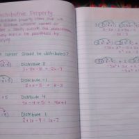 Interactive Notebook notes on distributive property.