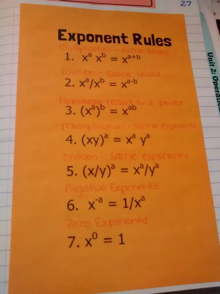 Exponent Rules Notes.