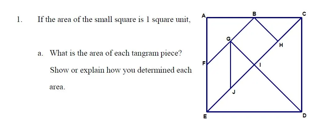 Tangram Pieces Area Puzzle. 