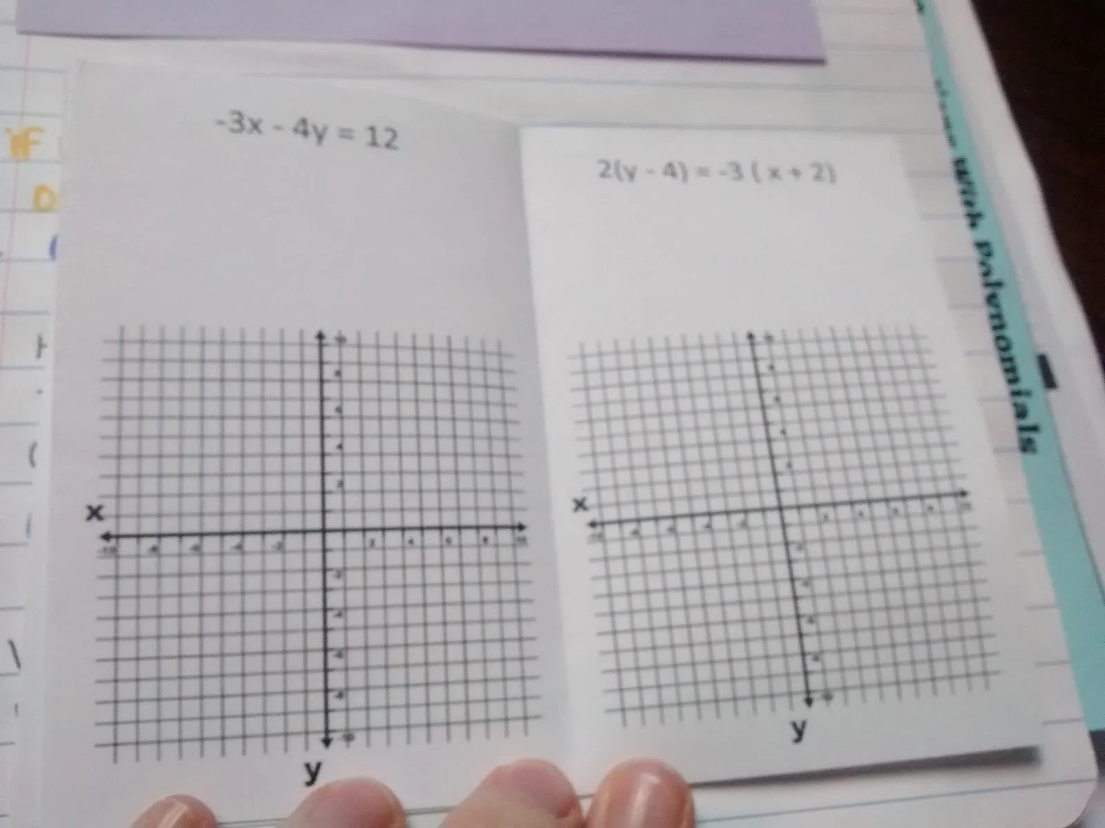 Graphing Linear Equations Practice Book