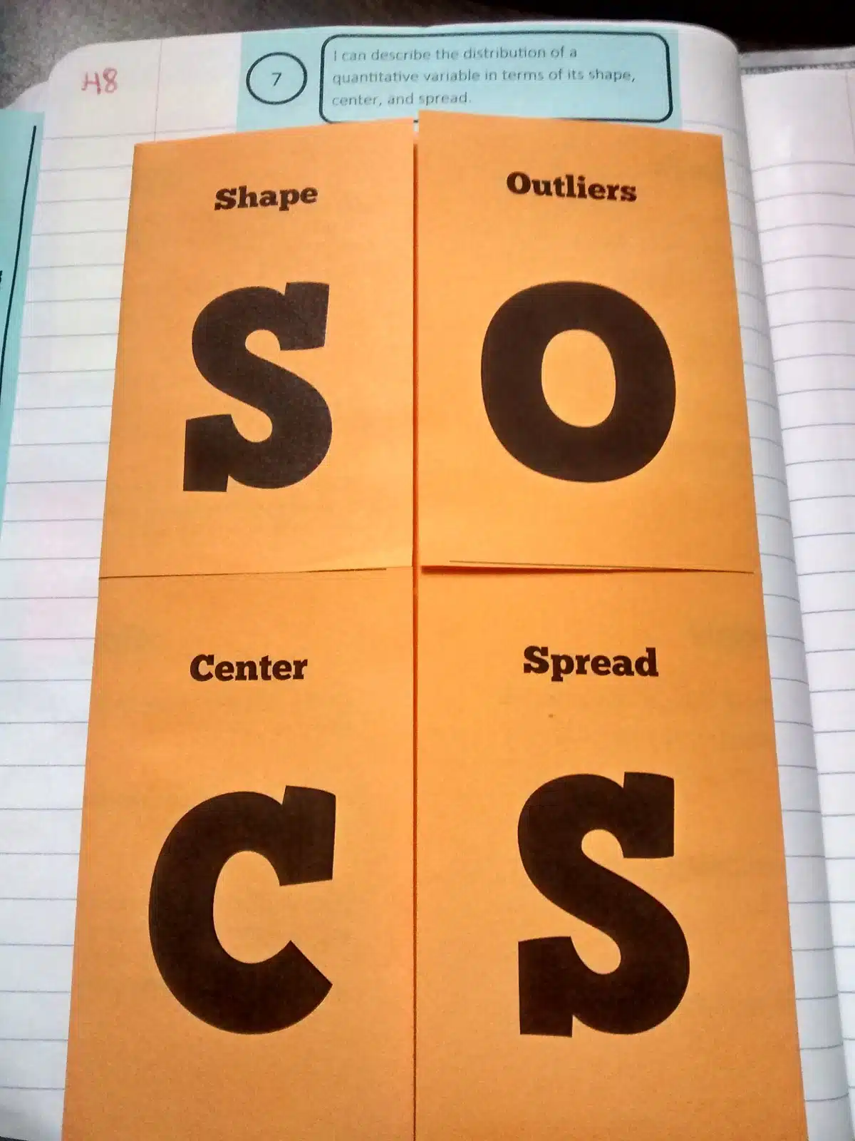 SOCS Stats Foldable for Statistics Interactive Notebook