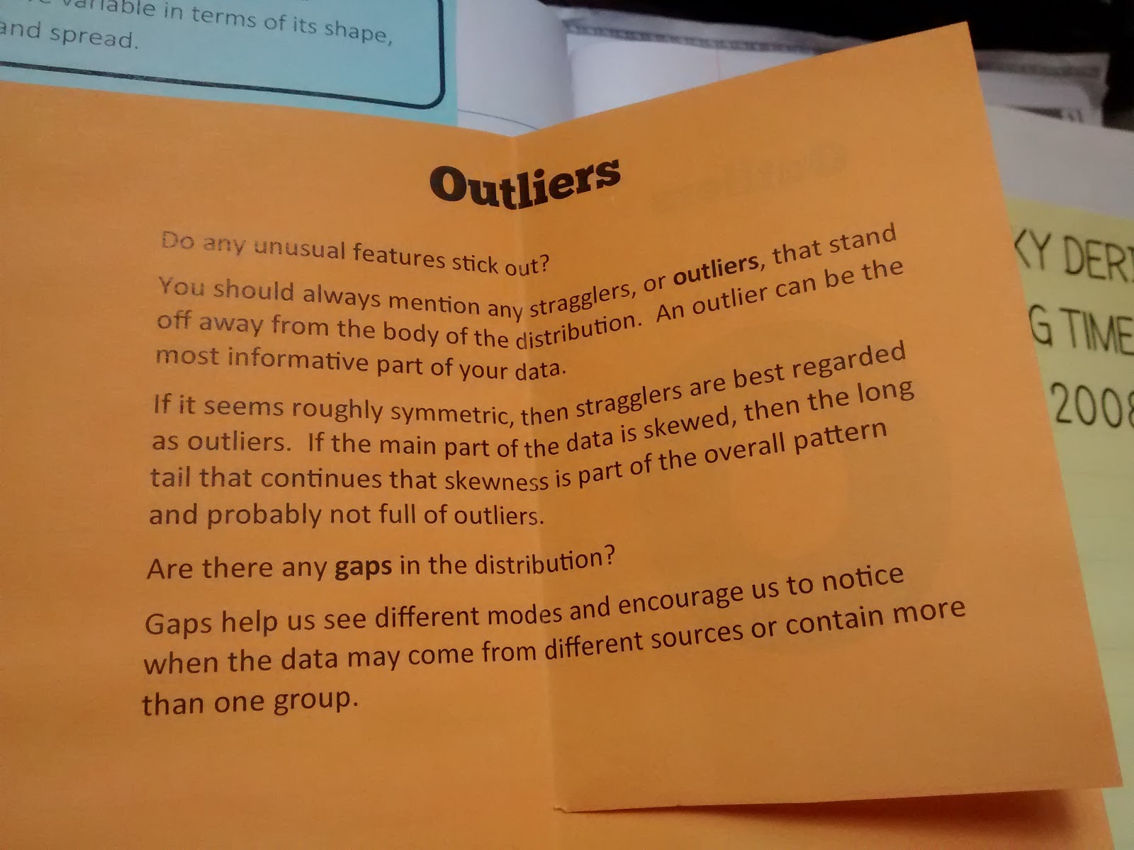 SOCS Stats Foldable for Statistics Interactive Notebook