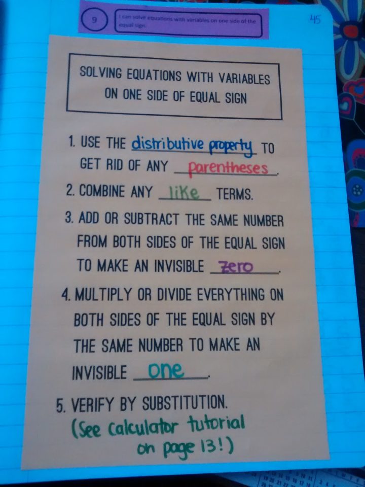 Solving Equations with Variables on One Side | Math = Love