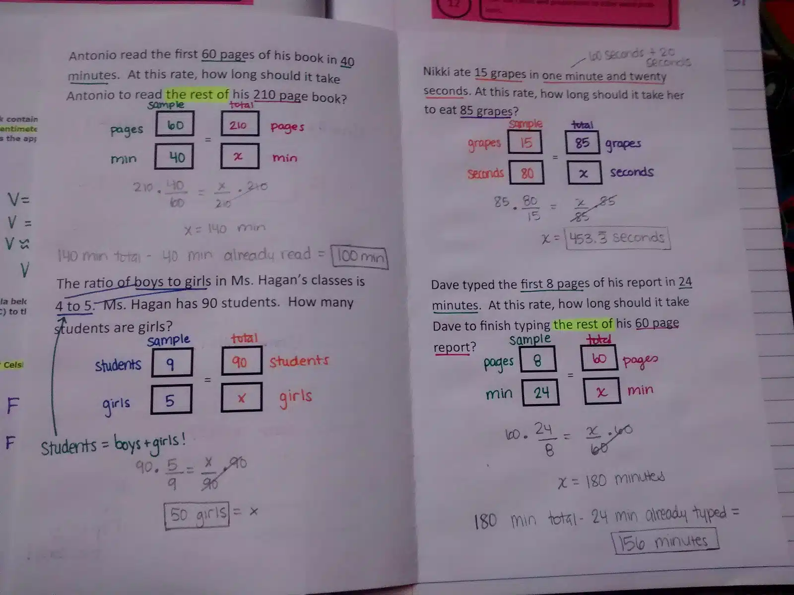 Solving Word Problems with Ratios and Proportions Foldable