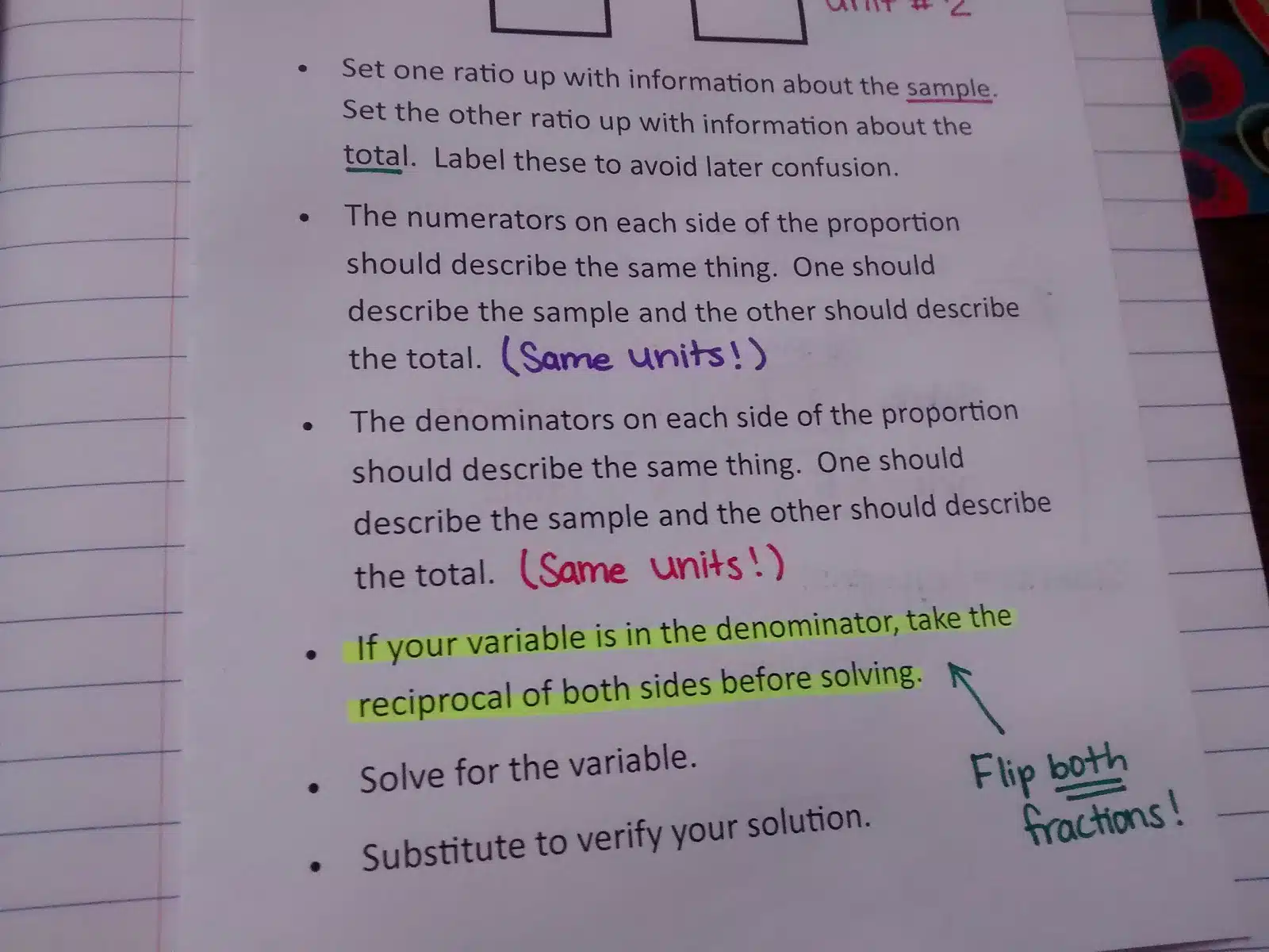 Solving Word Problems with Ratios and Proportions Foldable