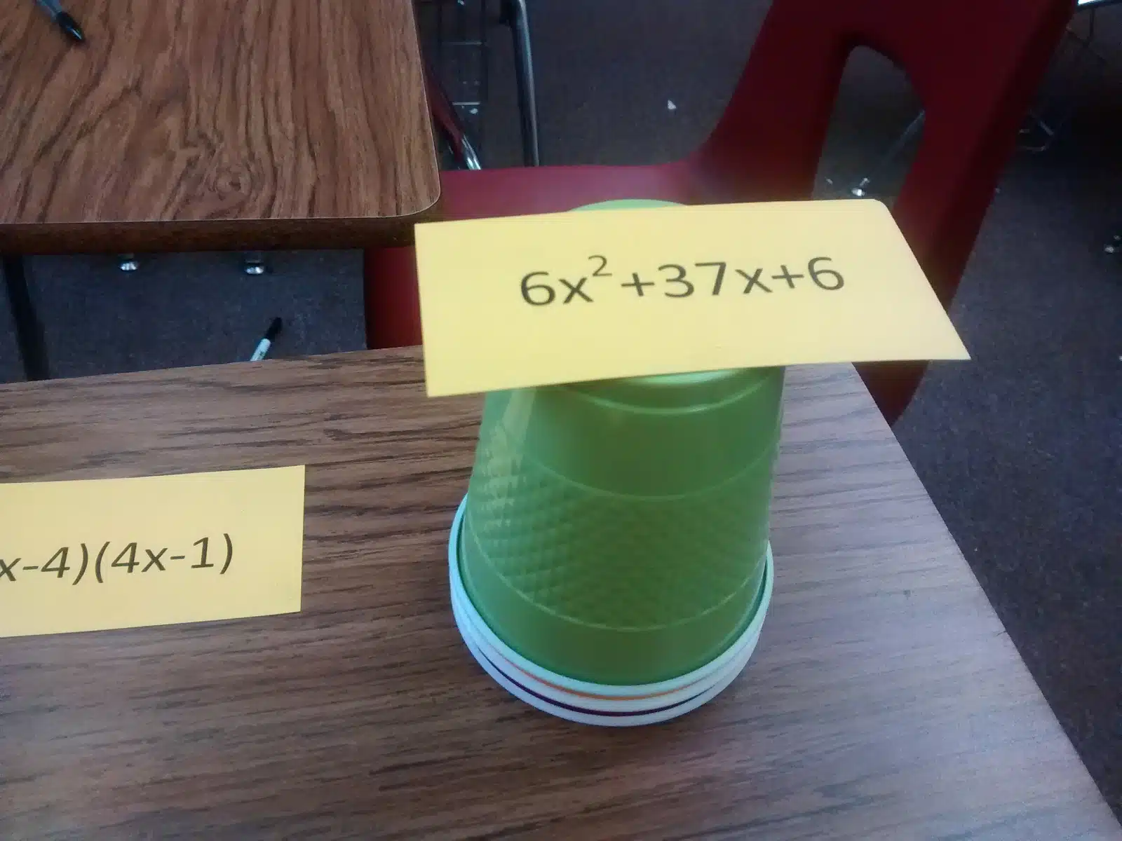 Factoring Quadratics Activity Question Stack for Factoring Trinomials