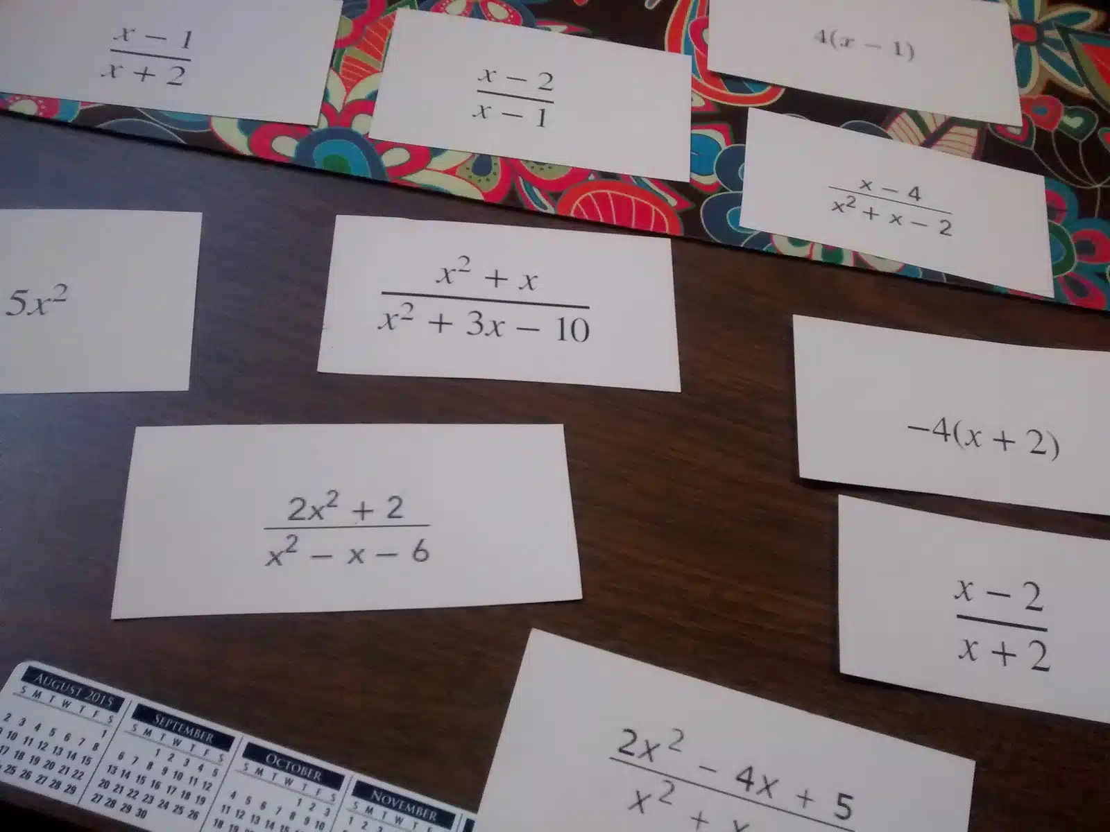 Rational Expressions Question Stack Activity for Algebra 2