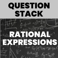 rational expressions question stack activity with math notation in background