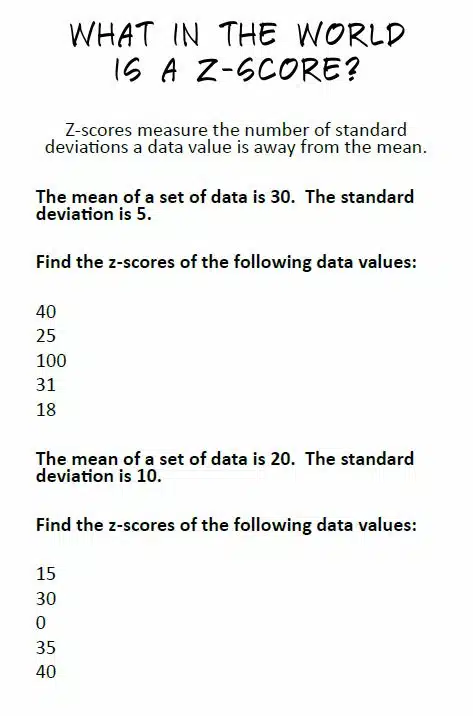 Notes for Introducing Z-Scores