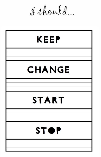 new year new semester reflection form keep change start stop