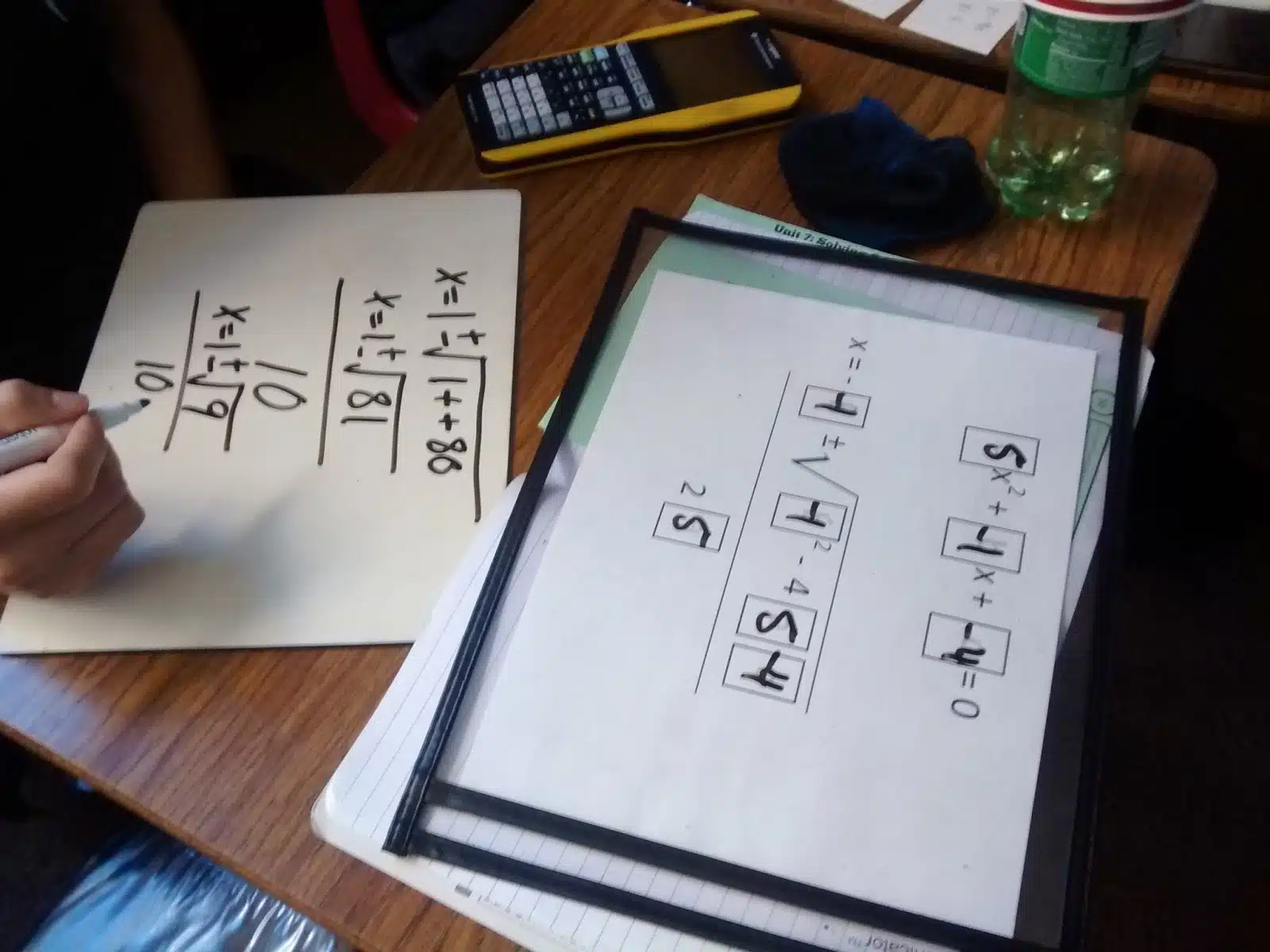 quadratic formula dry erase template