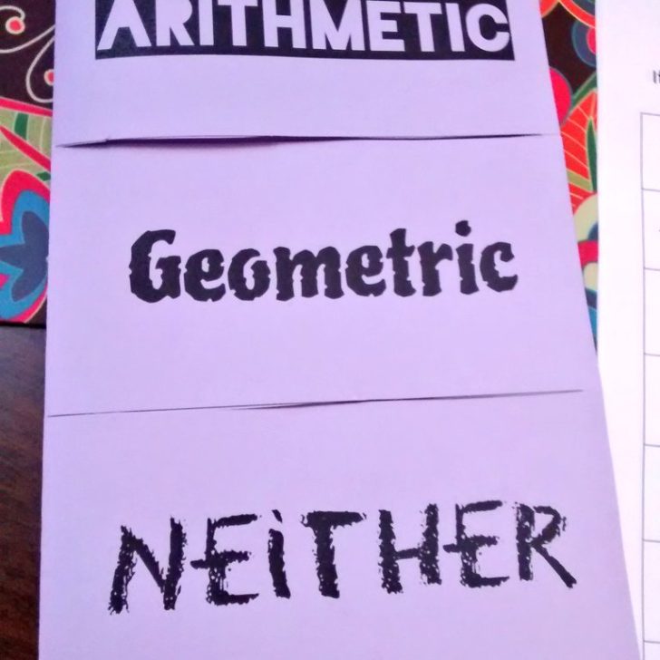 arithmetic geometric neither sequences foldable notes.