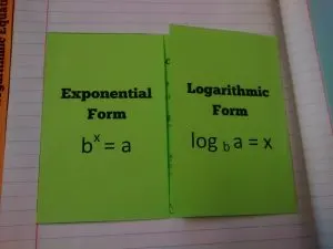 converting between exponential and logarithmic form foldable.