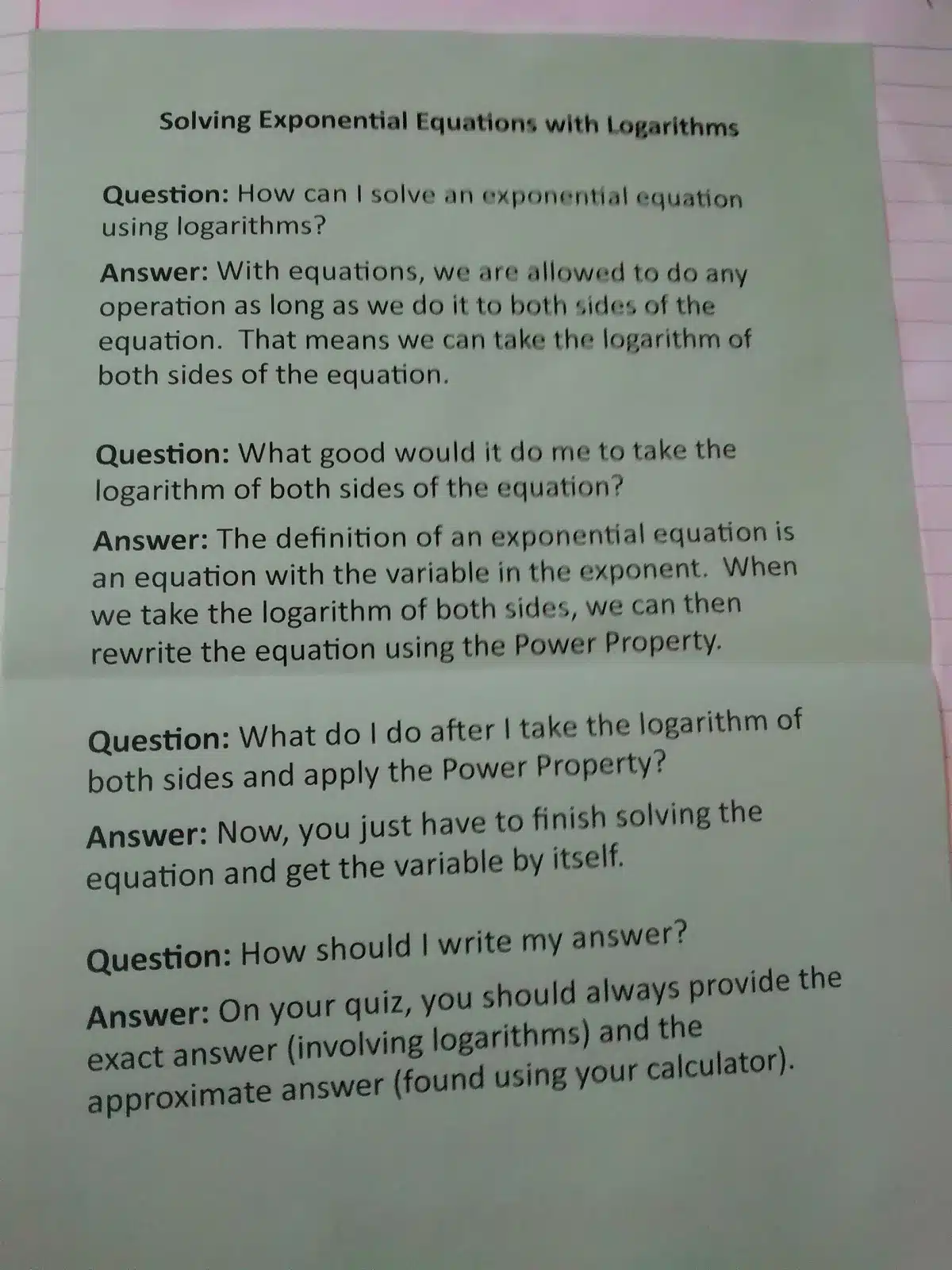 Solving Exponential Equations With Different Bases Using Logarithms -  Algebra 