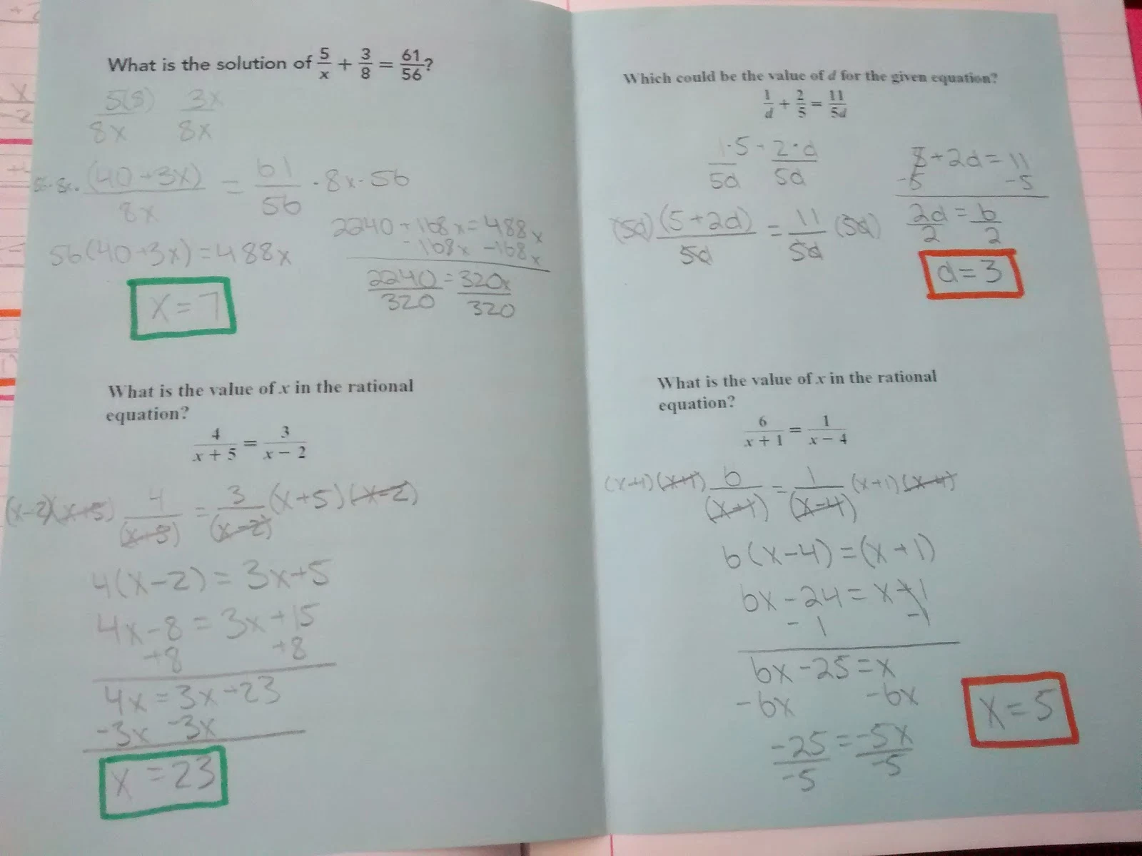 inside of solving rational equations foldable