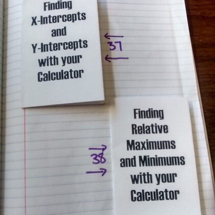 finding intercepts with the calculator notes.