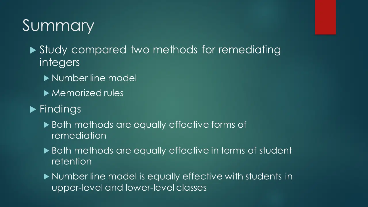 Investigating Effective Remediation of Integer Operations at the High School Level