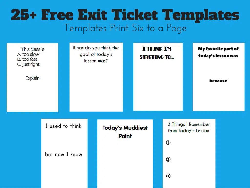 25 free exit ticket templates math love