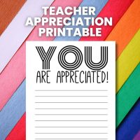 teacher appreciation free printable 