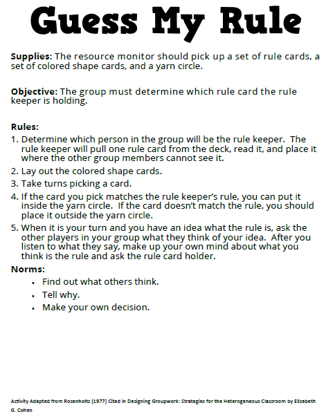 Guess My Rule | Math = Love