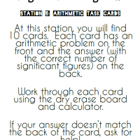 instructions for arithmetic with significant figures task cards.
