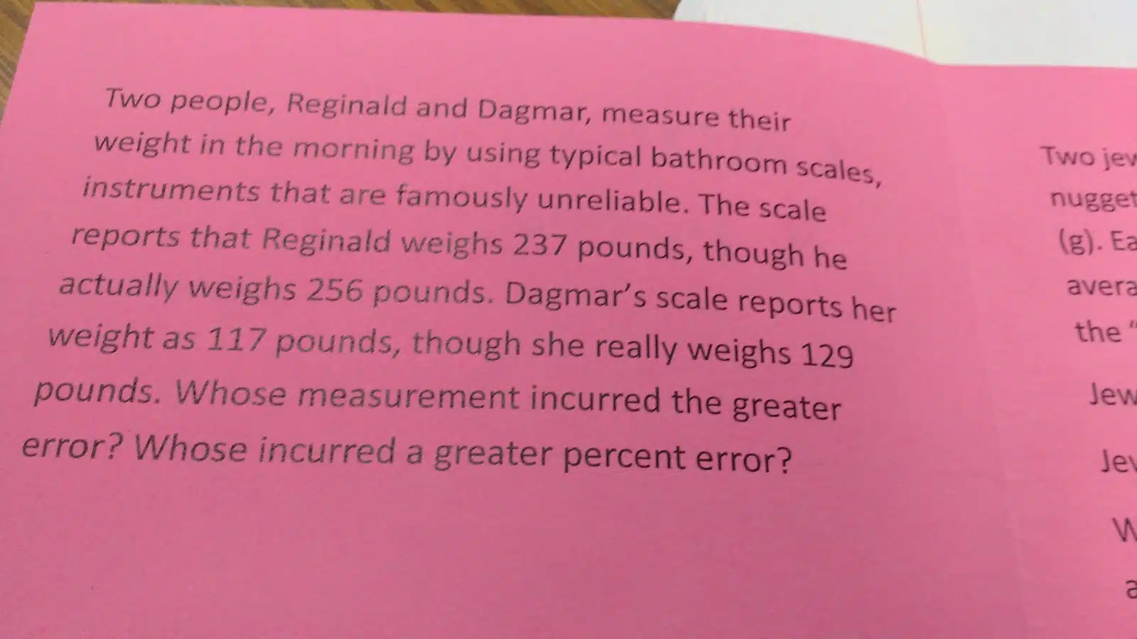 error and percent error foldable physical science