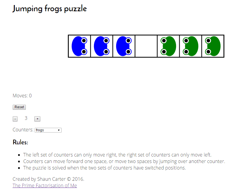 Jumping Frogs Puzzle 