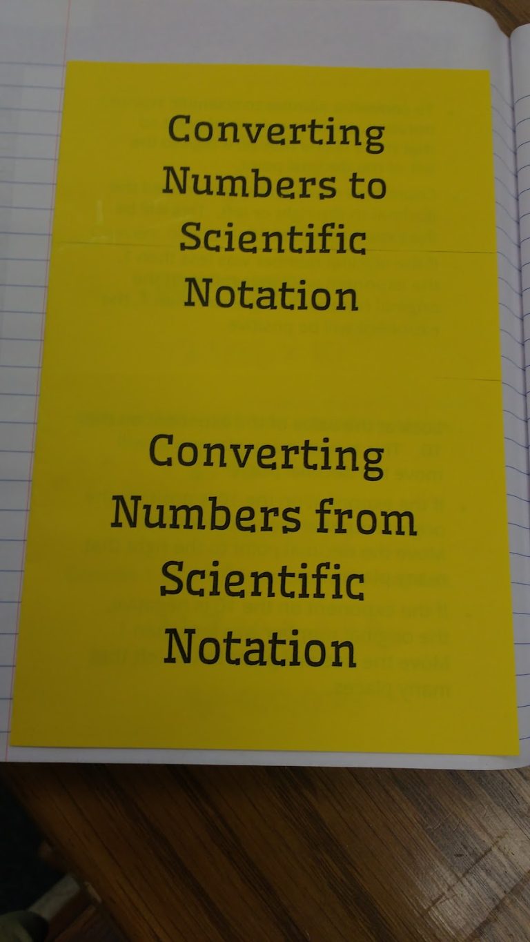 scientific notation foldable 