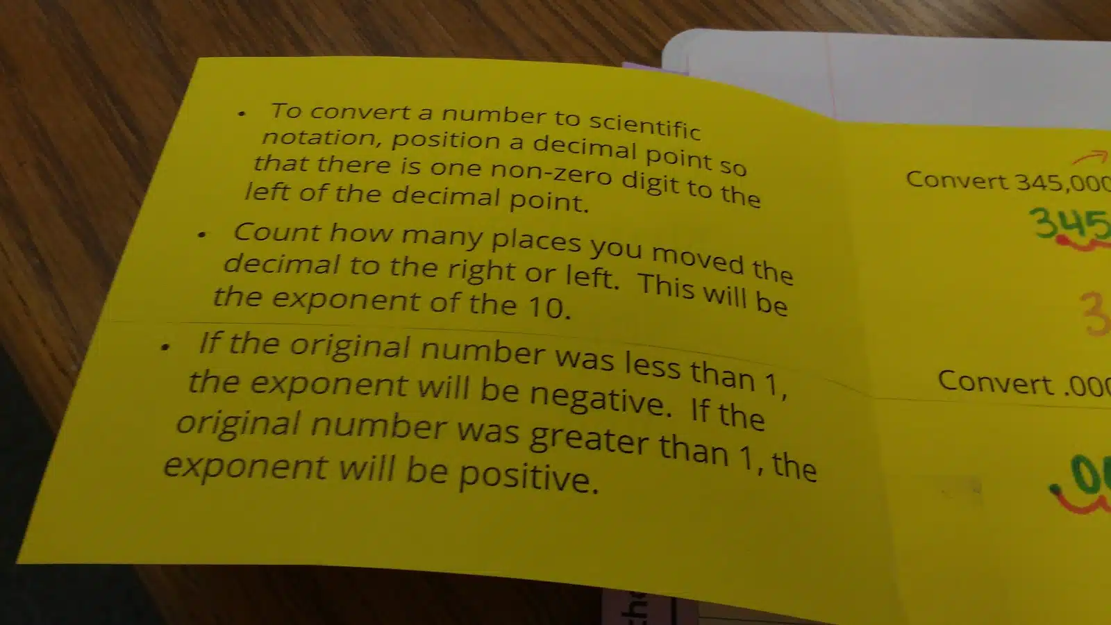 Scientific Notation Foldable