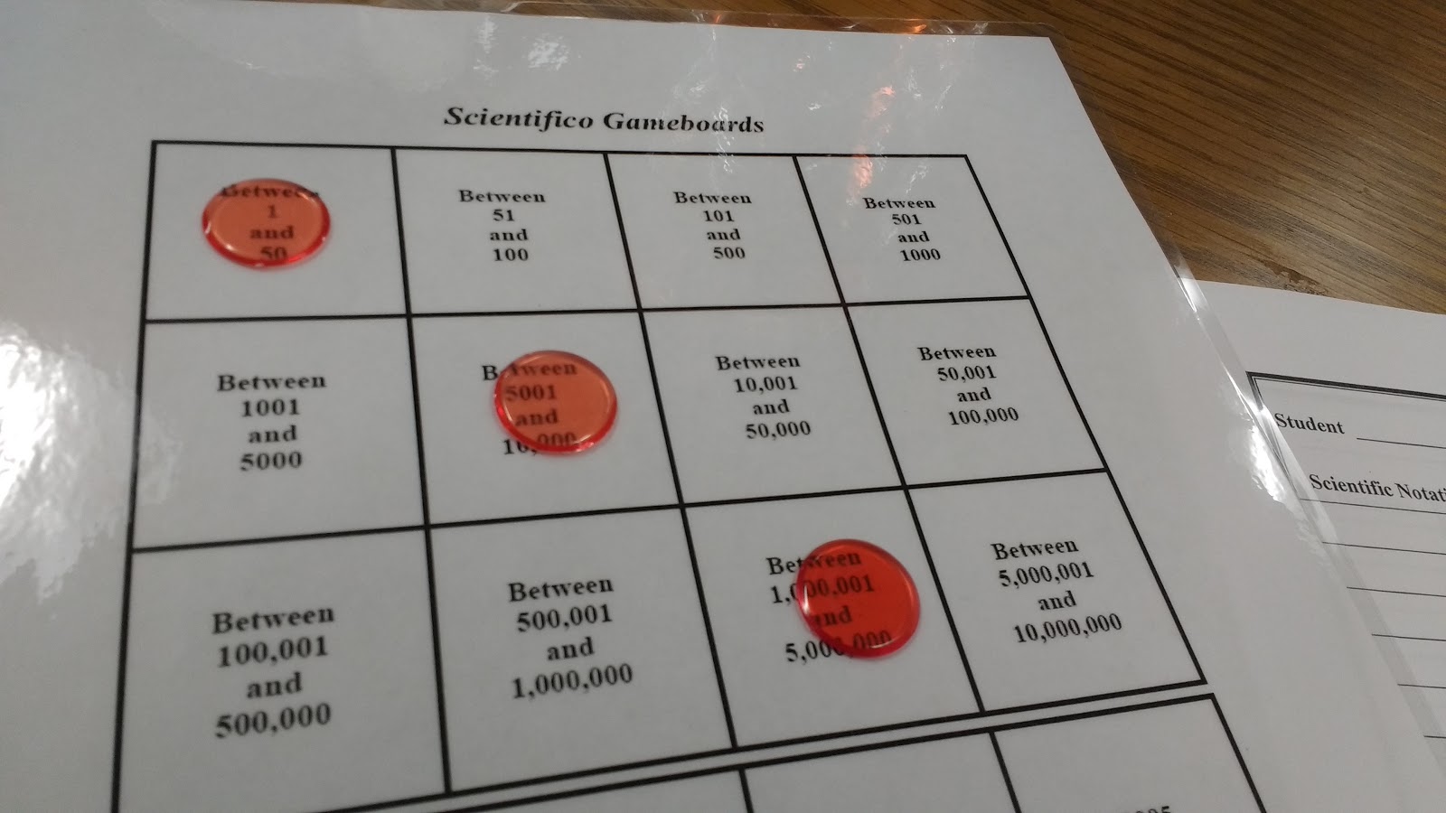 scientifico - a bingo style game for practicing scientific notation activity math science