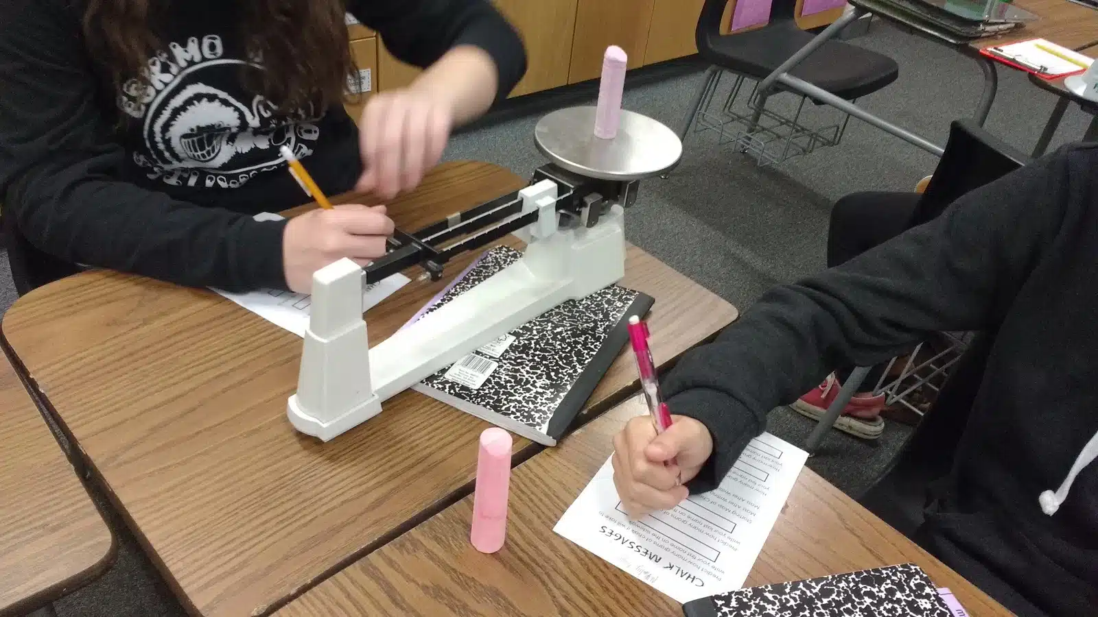 chalk messages measurement lab in physical science