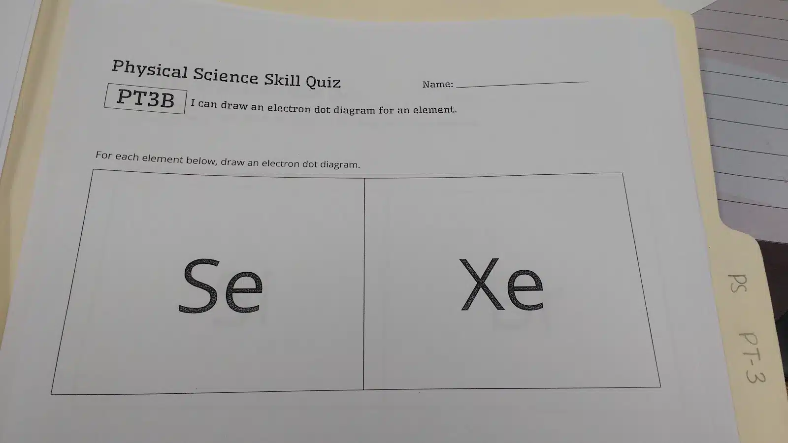 Physical Science Electron Dot Diagram Quiz. 