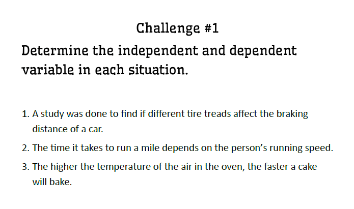 Independent vs Dependent Variables Review Game