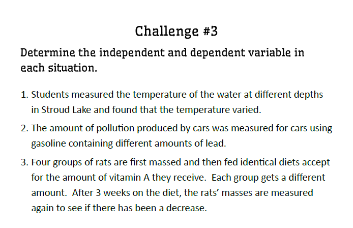 Independent vs Dependent Variables Review Game