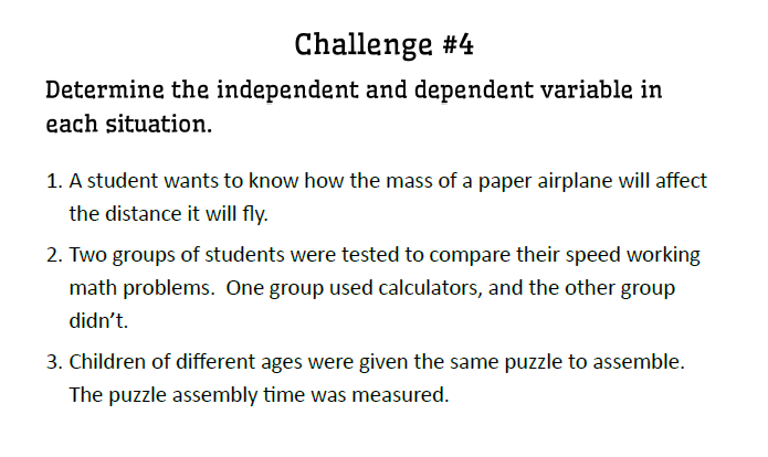 Independent vs Dependent Variables Review Game