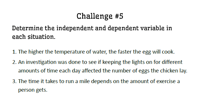 Independent vs Dependent Variables Review Game