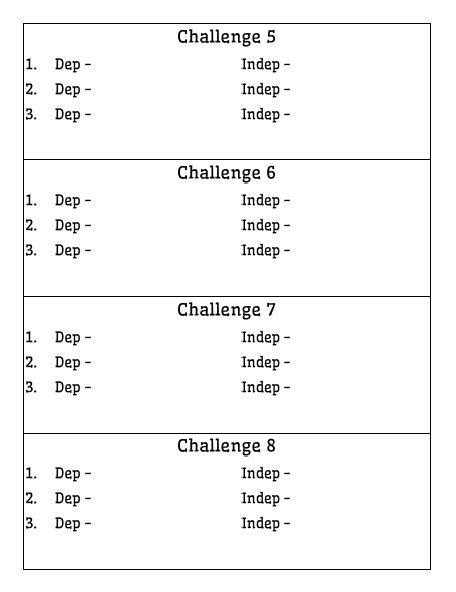 Ghosts in the Graveyard Challenge Tracking Sheet. 